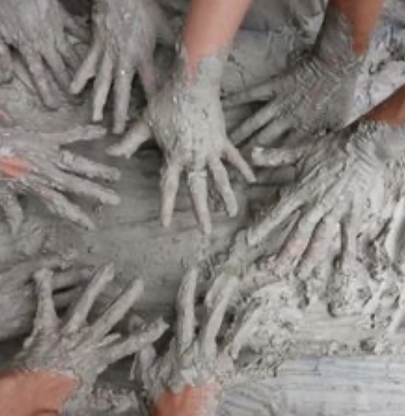 Hands-on clay work from a group session